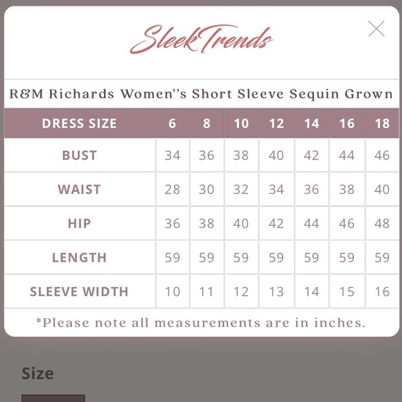 R&M Richards Navy Blue Sequin short sleeve Gown Dress size 14 - Picture 11 of 11